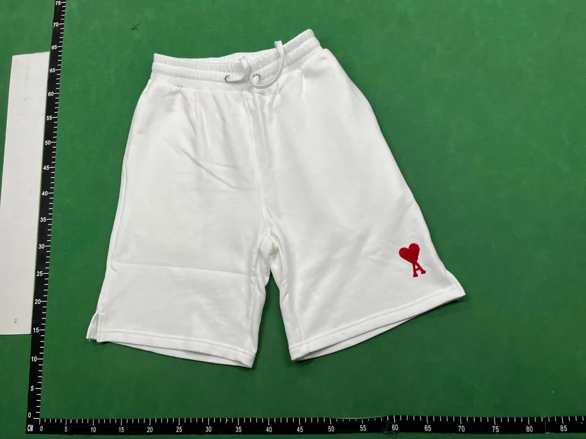 AMI Alexander McQueen Heart Logo Cotton Drawstring Shorts QC photo