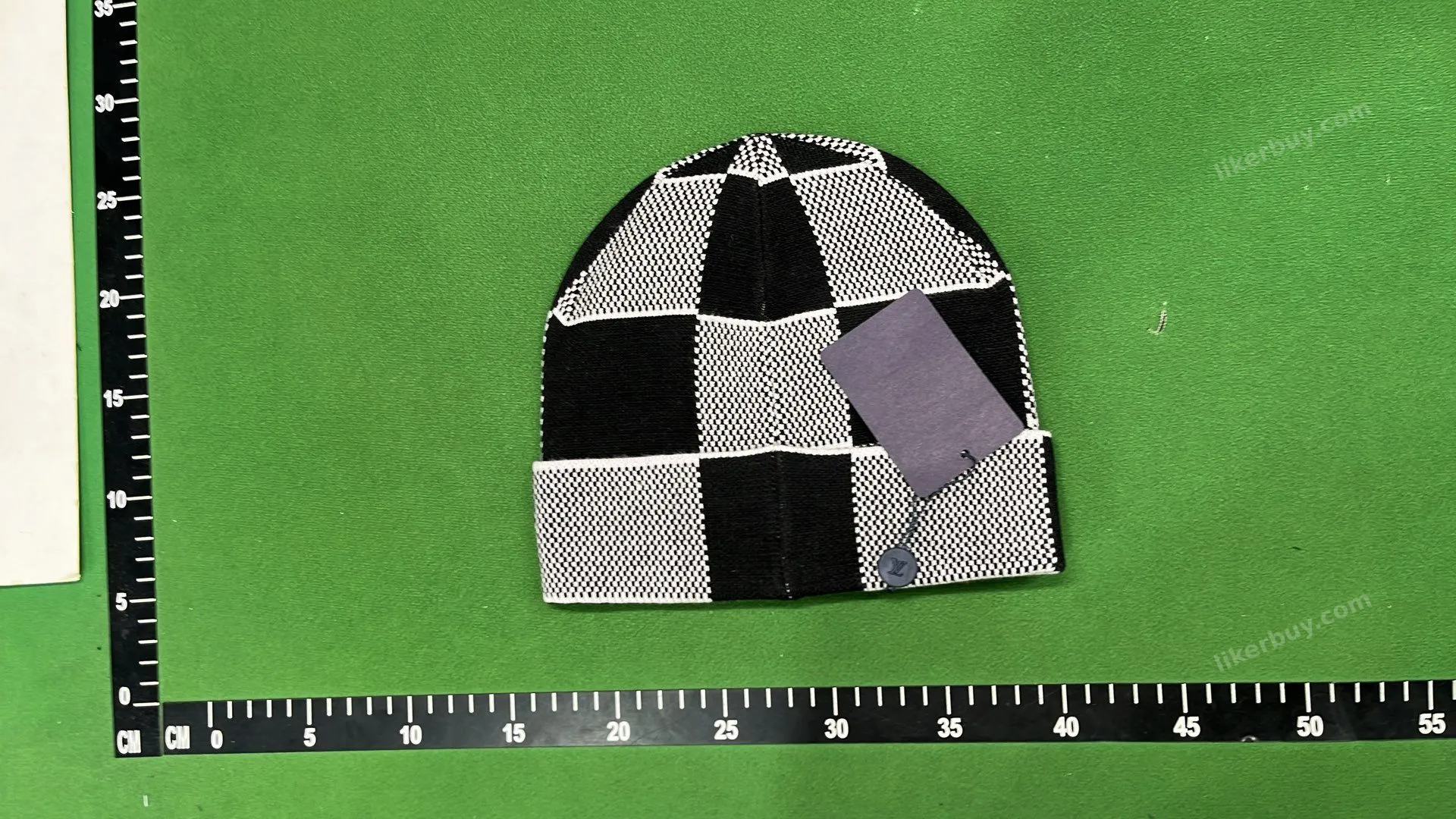 Louis Vuitton Hard White Black Beanie QC photo