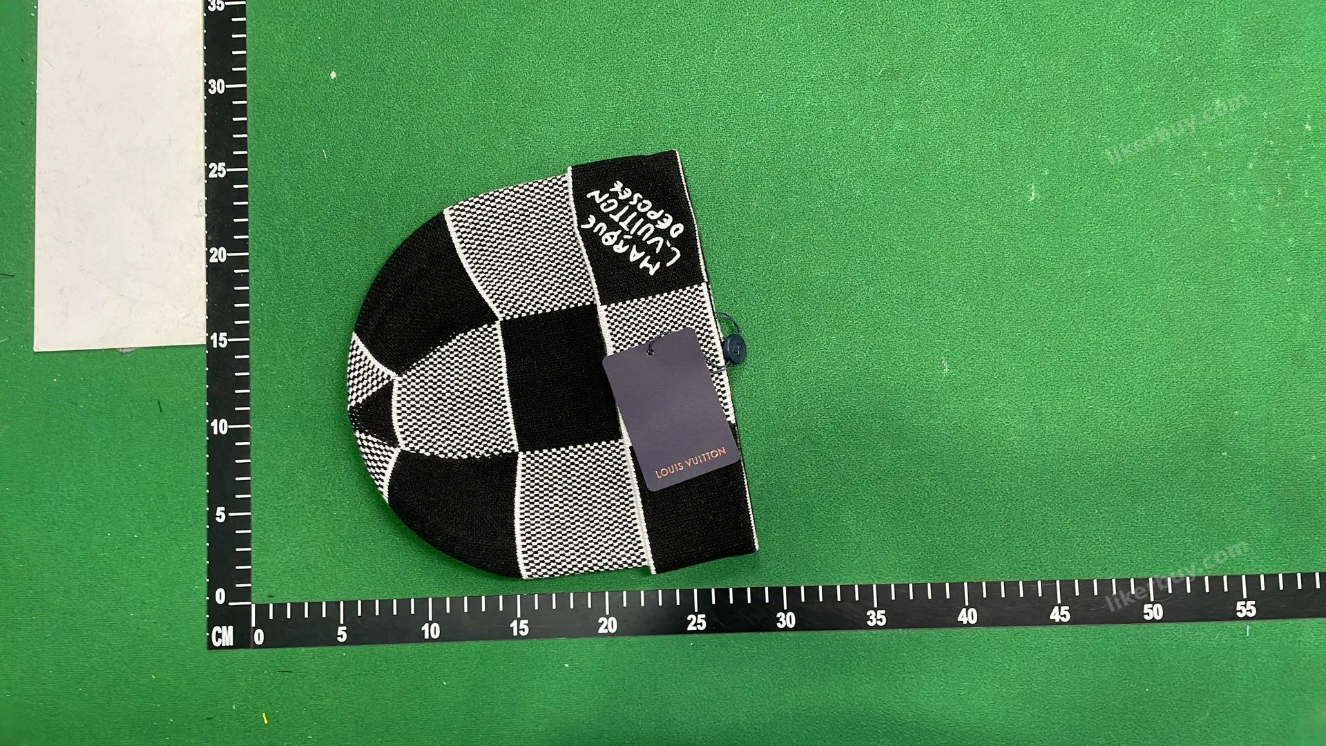 Louis Vuitton Hard White Black Beanie QC photo
