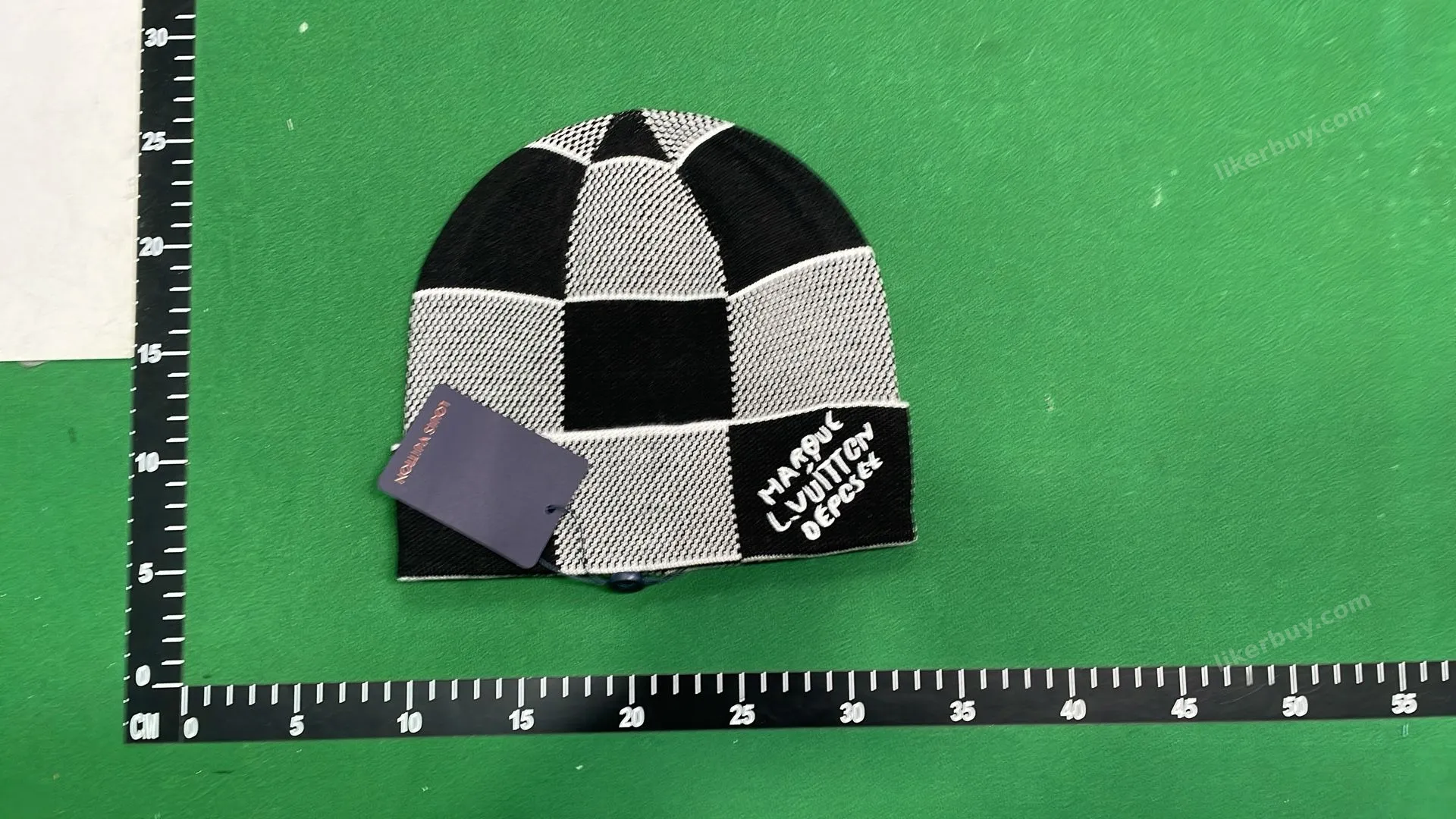 Louis Vuitton Hard White Black Beanie QC photo