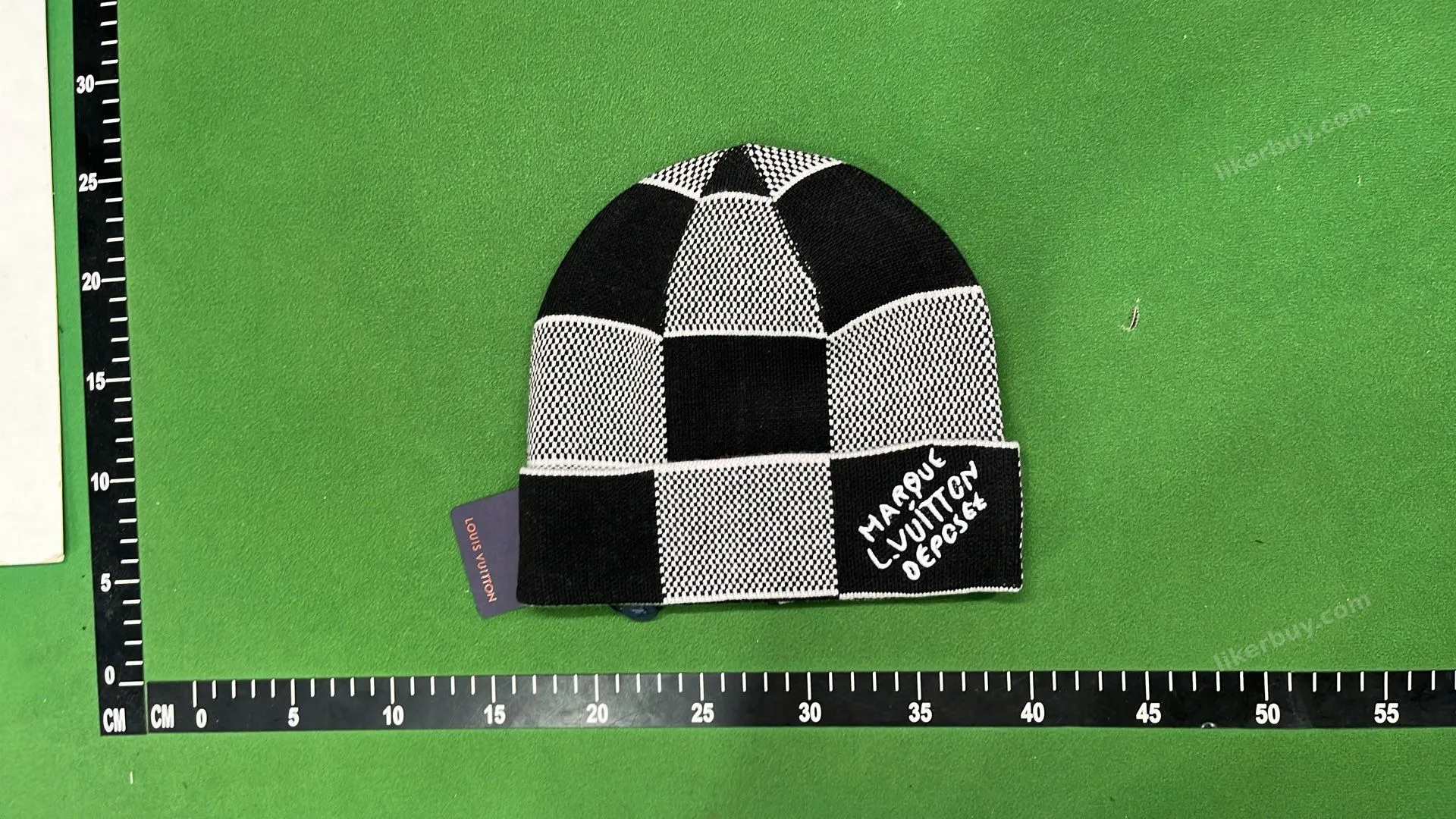 Louis Vuitton Hard White Black Beanie QC photo